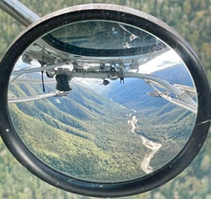 Scenic image taken from underneath a helicopter